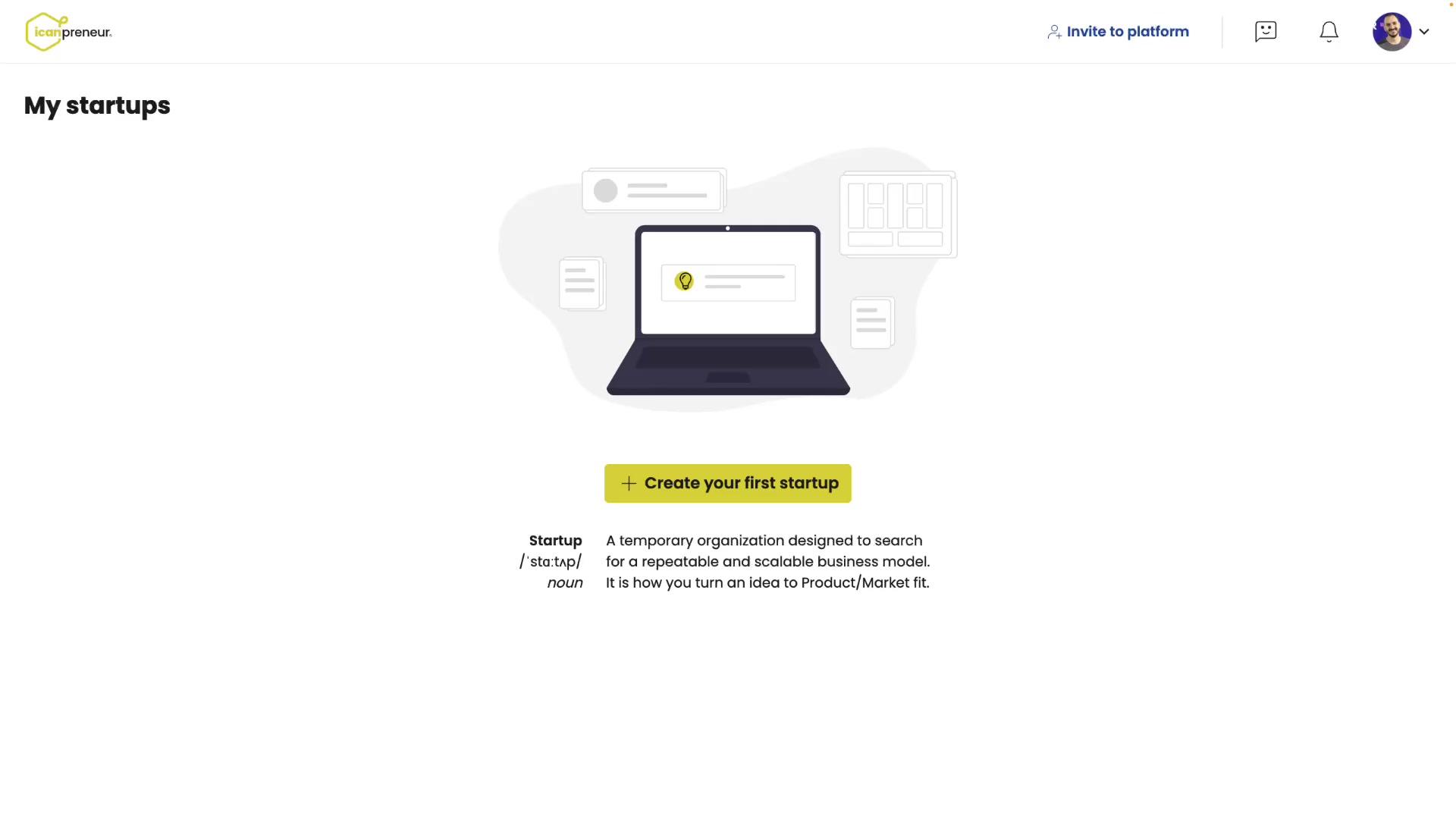 Thumbnail of the demo video of Icanpreneur platform